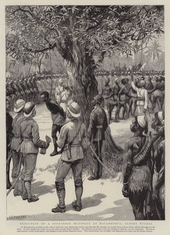 Poprava soudánského vzbouřence u Mazamboniho, Alberta Nyanzy od Charles J. Staniland