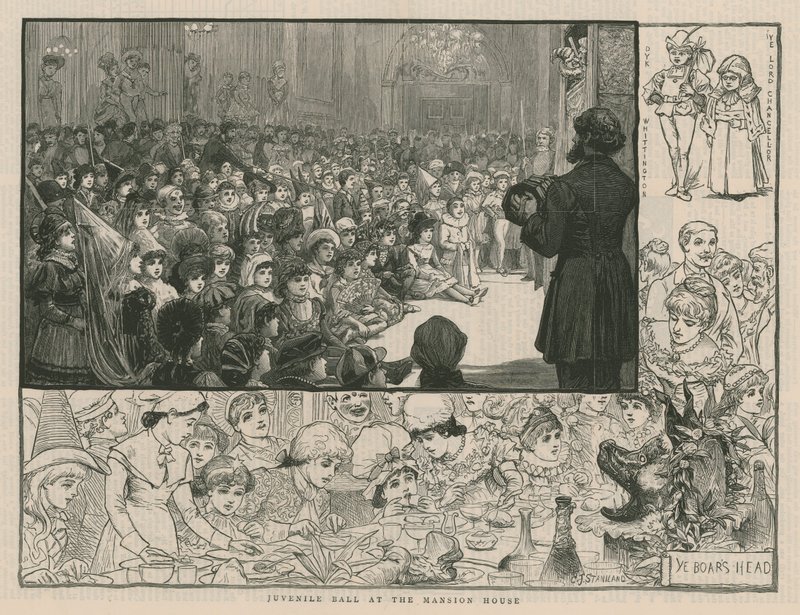 Ples pro mladistvé v Mansion House (rytina) od Charles J. Staniland