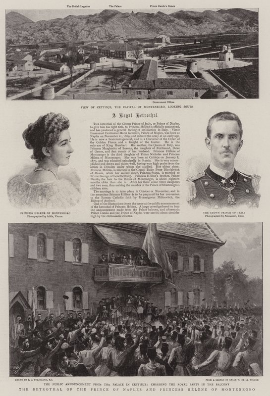 Zasnoubení prince neapolského a princezny Heleny Černé Hory od Charles J. Staniland