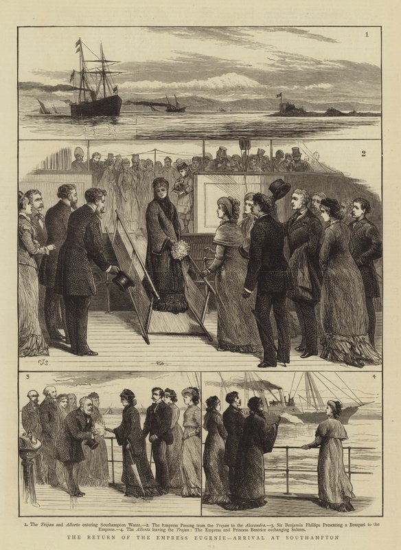 Návrat císařovny Eugenie, příjezd do Southamptonu od Charles J. Staniland