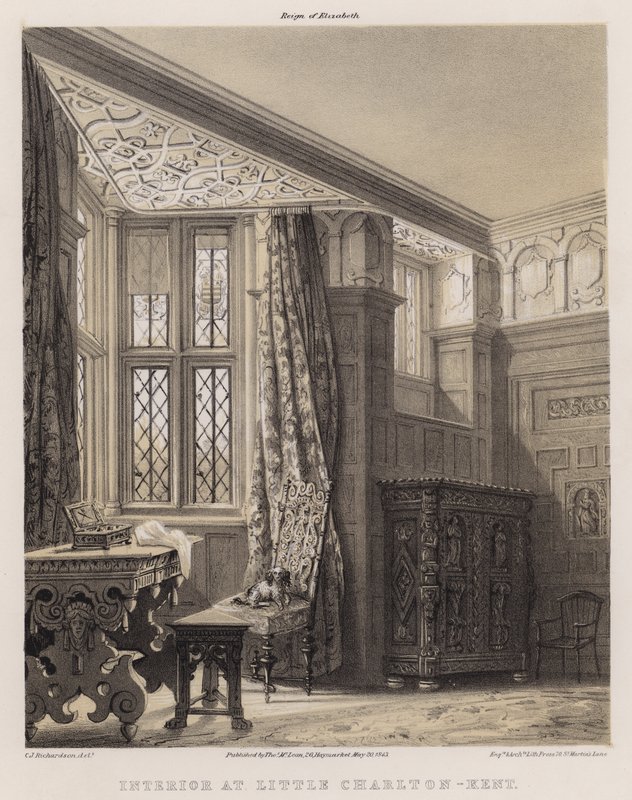 Interiér v Little Charlton, Kent (barevné lito) od Charles James Richardson