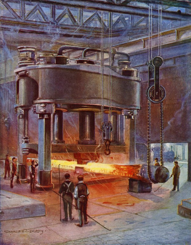 Forging a propeller shaft for an ocean liner (colour litho)   1322314   cs       czech Successfully Translated  Original: Twee geiten en een schaap bij een hek voor een huis Translat: Twee geiten en een schaap bij een hek voor een huis 1388527 cs czech Suc od Charles John de (after) Lacy