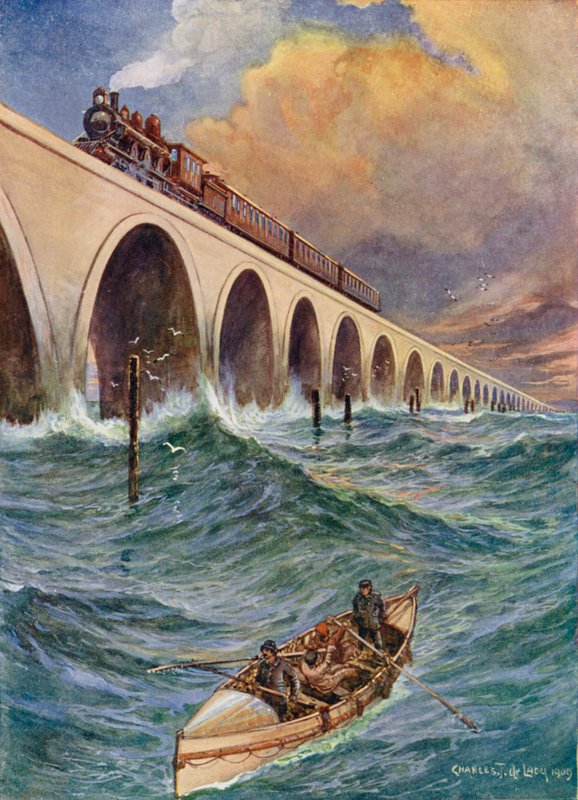 Železnice přes moře, vlak přes Floridský záliv od Charles John de Lacy