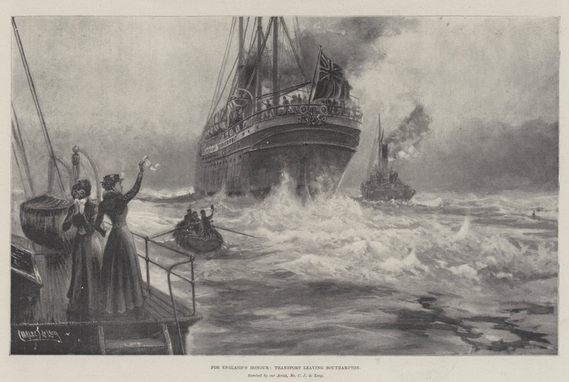 Na čest Anglie, Transport opouští Southampton od Charles John de Lacy