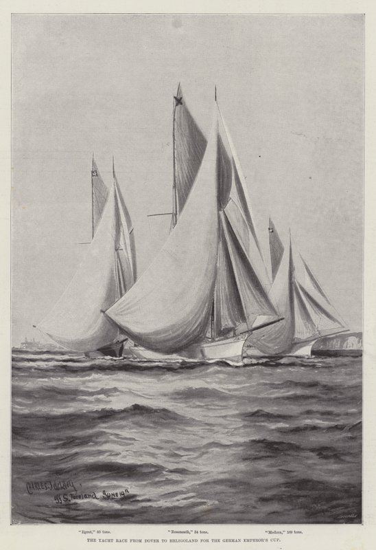 Závod jachet z Doveru na Helgoland o pohár německého císaře od Charles John de Lacy