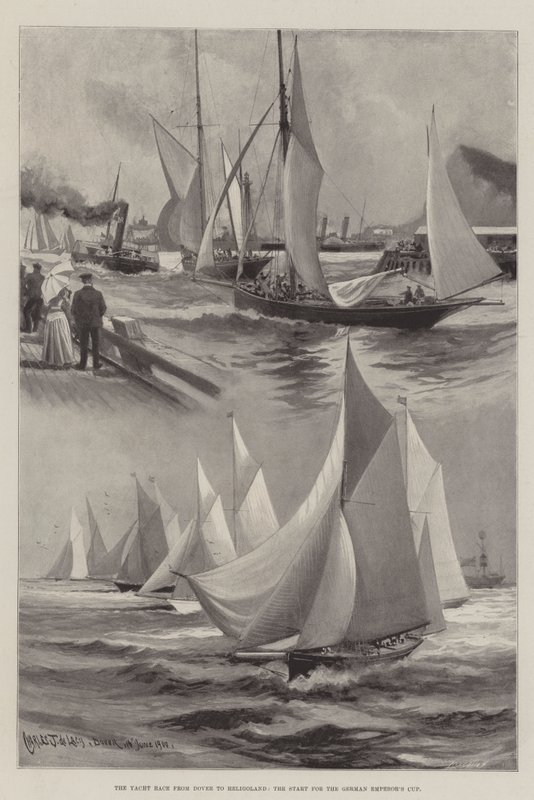 Závod jachet z Doveru na Helgoland, start o Pohár německého císaře od Charles John de Lacy