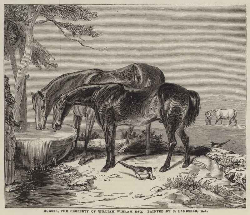 Koně, majetek Williama Wigrama, esquire od Charles Landseer