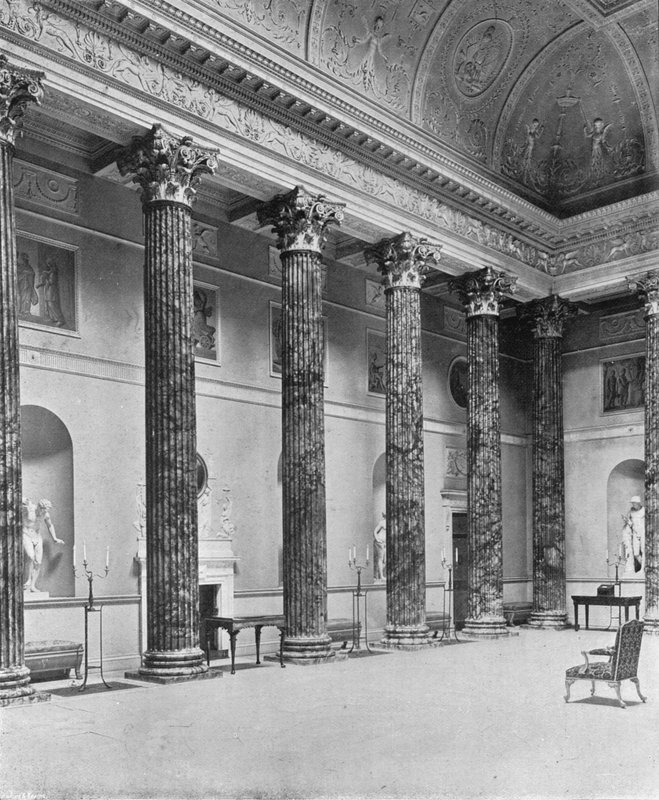 Kedleston Hall: The Marble Hall (černobílá fotografie) od Charles Latham