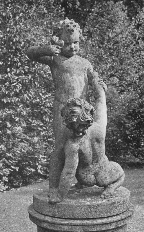 Kamenické práce v Ribston Hall (černobílá fotografie) od Charles Latham