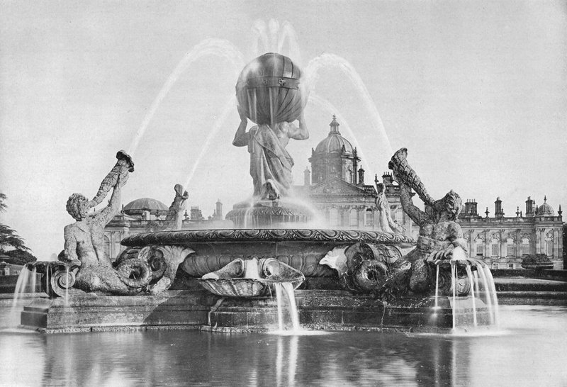 Fontána obrů (černobílá fotografie) od Charles Latham