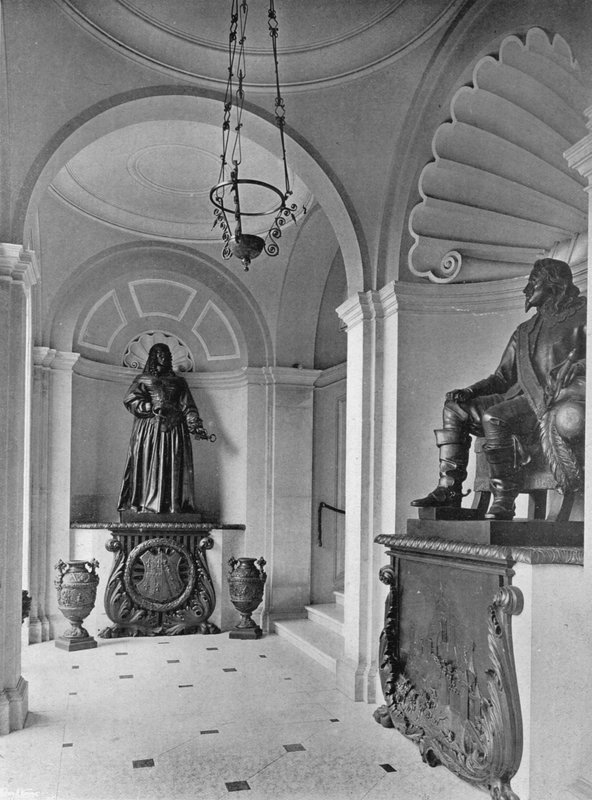 Mramorové schodiště (černobílá fotografie) od Charles Latham