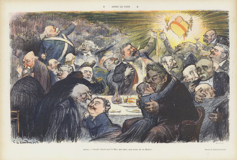 Po hlasování. Ilustrace pro Le Rire od Charles Leandre