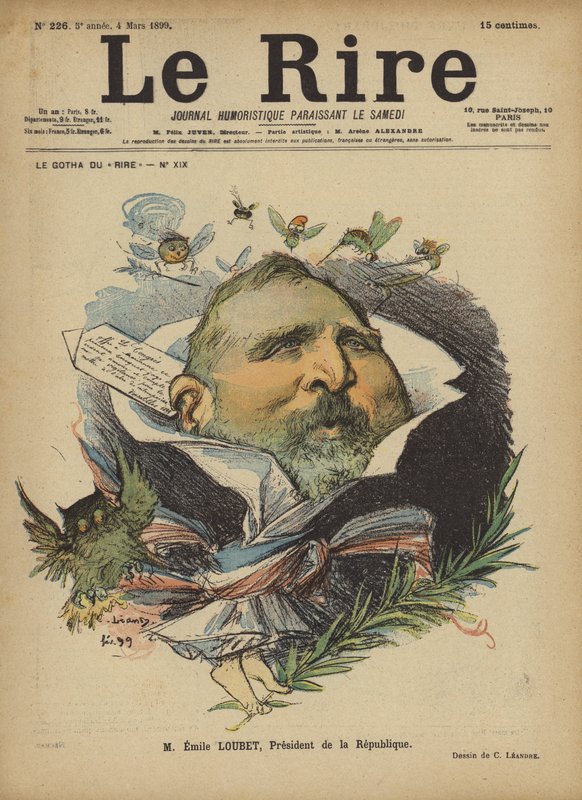 Emile Loubet, ilustrace pro Le Rire od Charles Leandre
