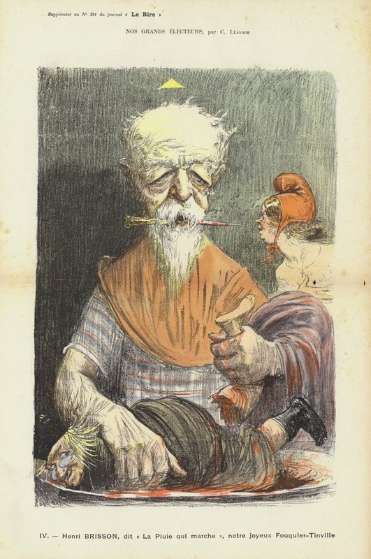 Henri Brisson, francouzský politik, ilustrace pro Le Rire od Charles Leandre