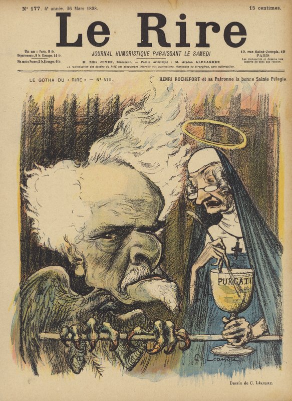 Henri Rochefort, ilustrace pro Le Rire od Charles Leandre