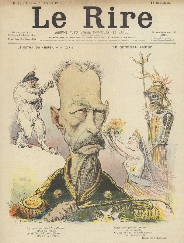 Le General Andre, ilustrace pro Le Rire od Charles Leandre