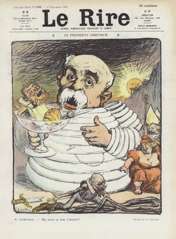 Prezident Bibendum. Ilustrace pro Le Rire od Charles Leandre