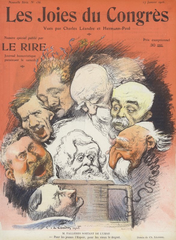 Radosti kongresu. Ilustrace pro Le Rire od Charles Leandre