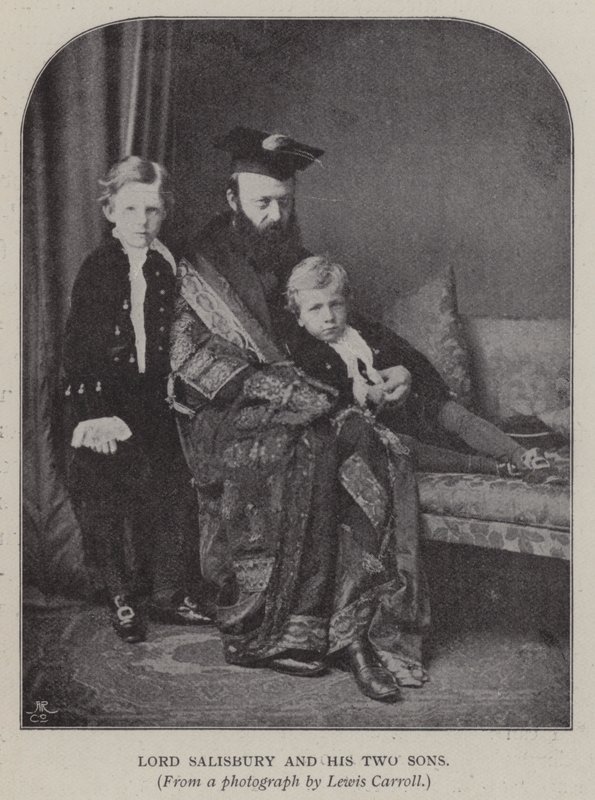 Lord Salisbury a jeho dva synové (černobílá fotografie) od Charles Lutwidge Dodgson