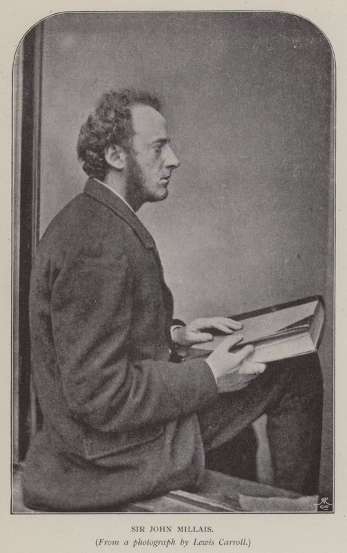 Sir John Millais (černobílá fotografie) od Charles Lutwidge Dodgson
