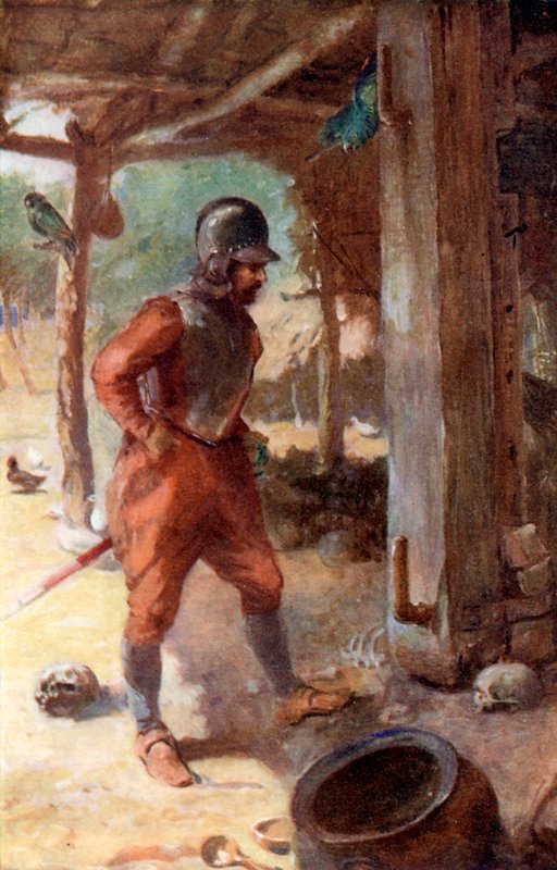 Columbusův kapitán v Carib Village od Charles Mills Sheldon