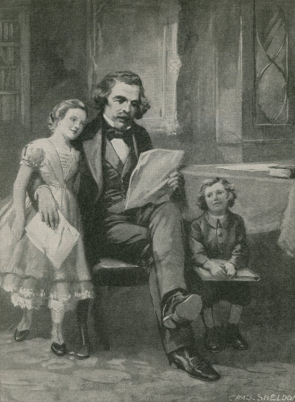 Nathaniel Hawthorne čte svým dětem od Charles Mills Sheldon