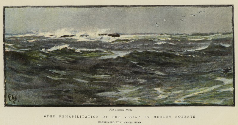 Ilustrace k knize The Rehabilitation of the Vigia, Morley Roberts od Charles Napier Hemy