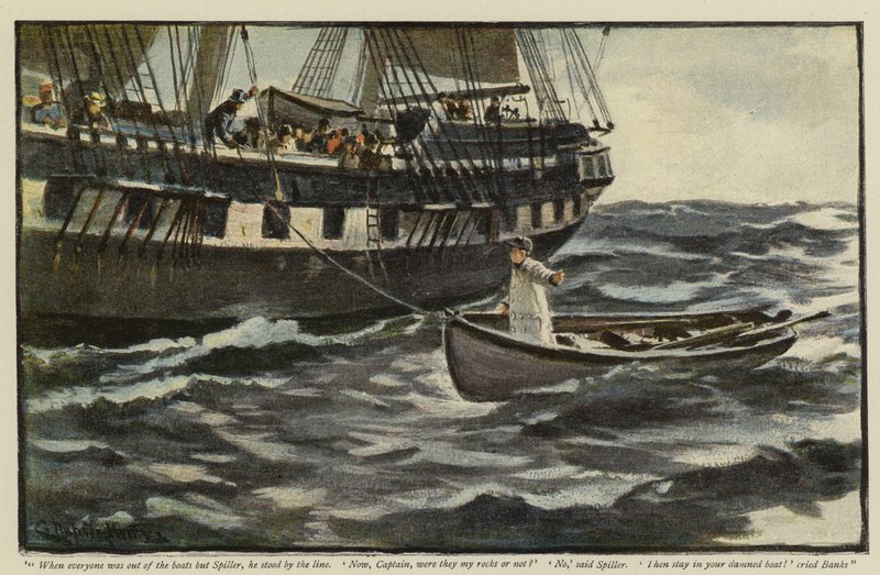 Ilustrace pro The Rehabilitation of Vigia, od Morley Roberts od Charles Napier Hemy