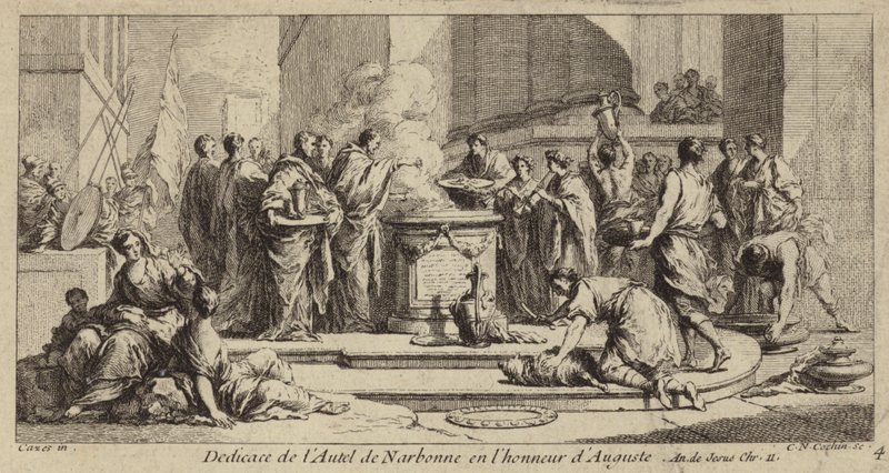 Zasvěcení oltáře z Narbonne na počest římského císaře Augusta od Charles Nicolas II Cochin