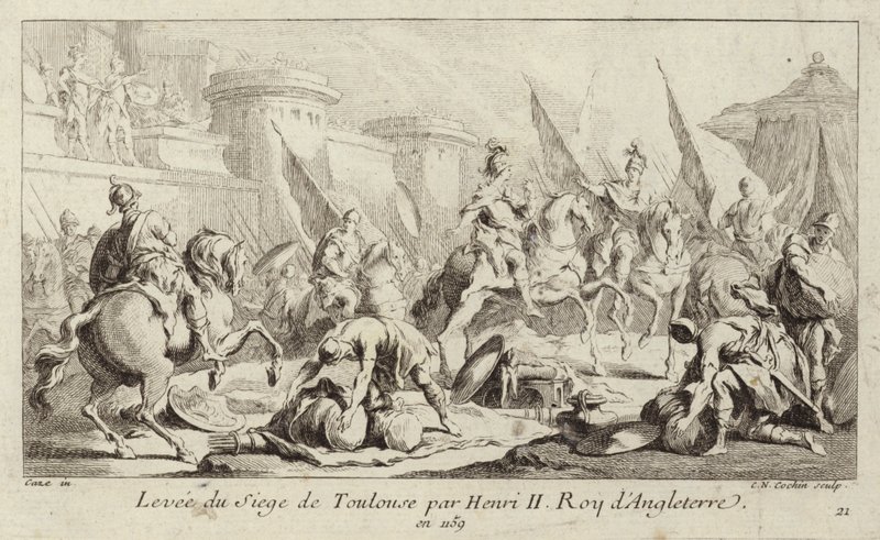 Anglický král Jindřich II. zvedl obléhání Toulouse od Charles Nicolas II Cochin