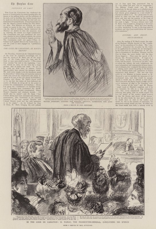 V Cour de Cassation, M Manau, generální prokurátor, uzavírá svůj projev od Charles Paul Renouard