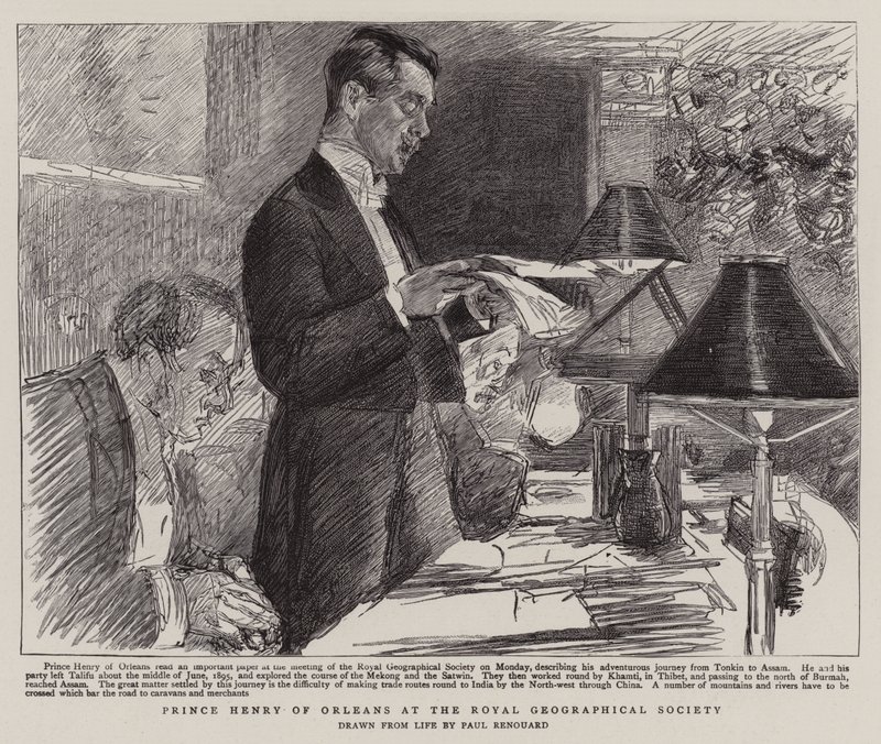 Princ Henry z Orleansu v Královské geografické společnosti od Charles Paul Renouard