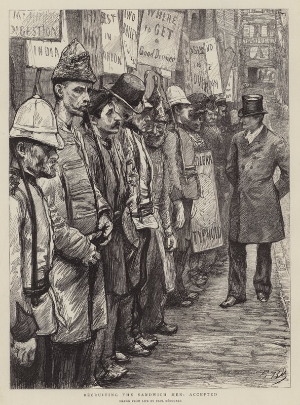 Nábor sendvičových mužů, přijato od Charles Paul Renouard
