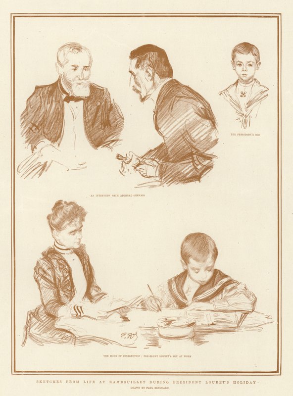 Náčrtky ze života v Rambouillet během dovolené prezidenta Loubeta od Charles Paul Renouard
