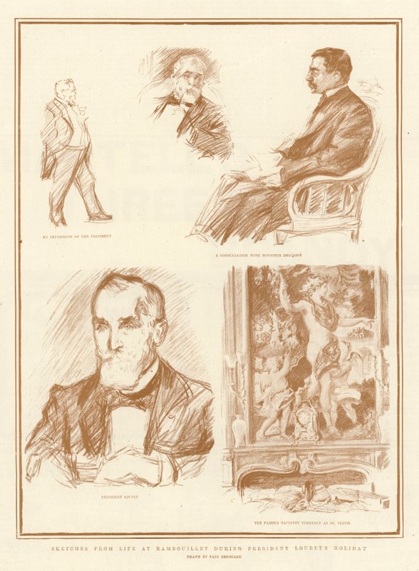 Náčrtky ze života v Rambouillet během dovolené prezidenta Loubeta od Charles Paul Renouard