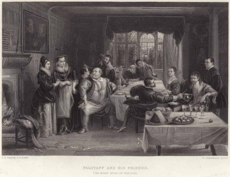 Falstaff a jeho přátelé od Charles Robert Leslie