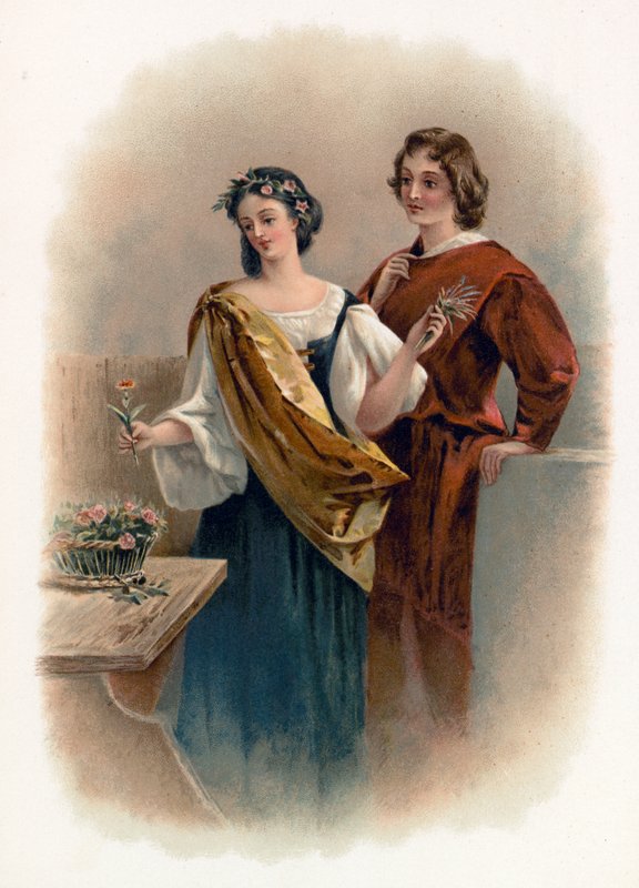 Florizel a Perdita ze Zimní pohádky od Charles Robert Leslie