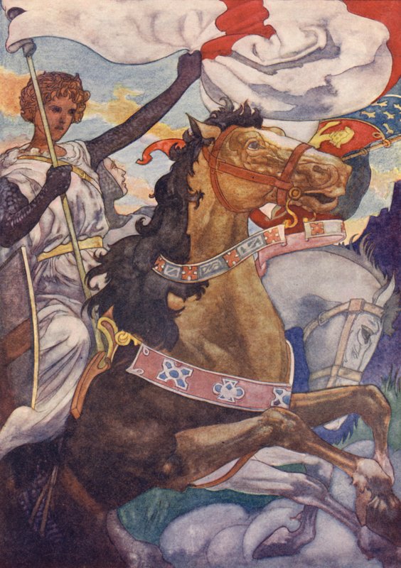 Krásný rytíř oděný v zářivě lesklém brnění od Charles Robinson