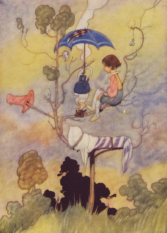 Hlídaný hrnec nikdy nevaří (barevná litografie) od Charles Robinson