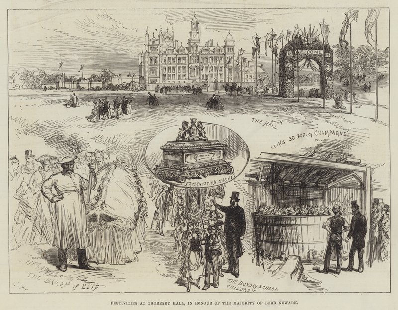 Slavnosti v Thoresby Hall na počest většiny lorda Newarka od Sir John Charles Robinson