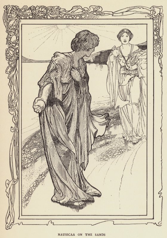 Nausicaa na písku od Sir John Charles Robinson