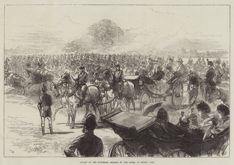 Přehlídka domácí brigády královnou v Bushey Parku od Sir John Charles Robinson