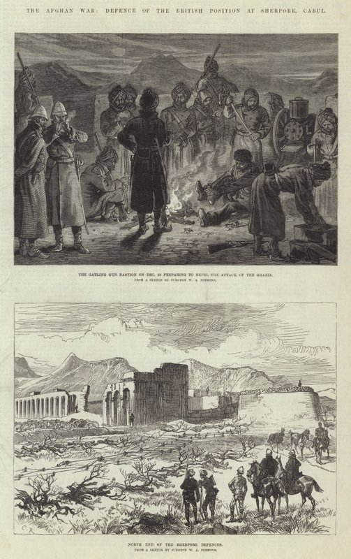 Afghánská válka, obrana britské pozice v Sherpore, Cabul od Sir John Charles Robinson
