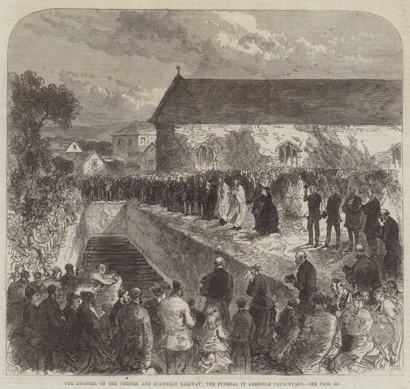 Katastrofa na železnici Chester a Holyhead, pohřeb na hřbitově Abergele od Sir John Charles Robinson