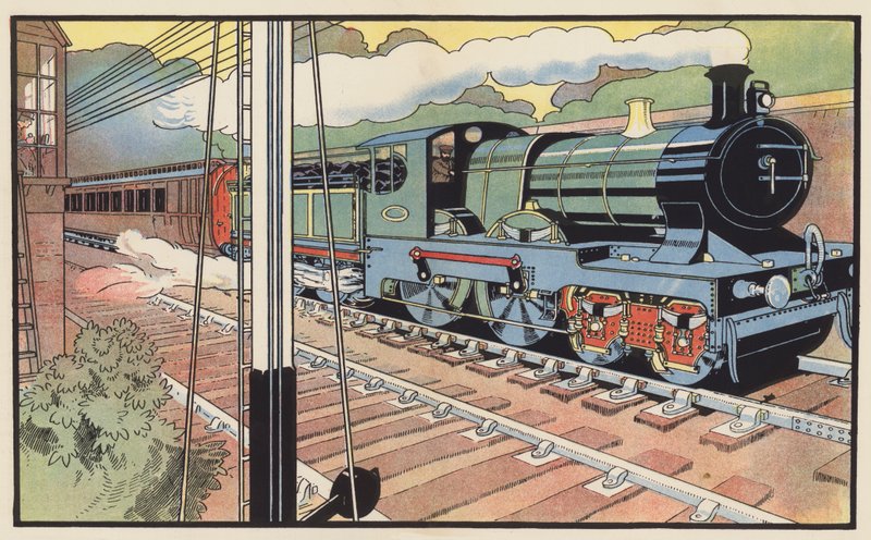 Expresní vlak projíždějící Signal-Box od Charles Robinson