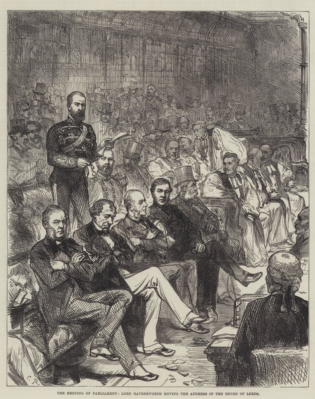 Zasedání parlamentu, Lord Ravensworth Přesouvá projev ve Sněmovně lordů od Sir John Charles Robinson