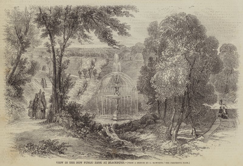 Pohled na nový veřejný park v Blackburnu od Charles Singleton Haworth