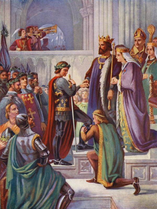 Investitura Eduarda Černého prince na rytíře Podvazkového řádu od Charles West (after) Cope