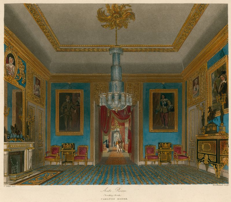 Ante Room, Carlton House, Londýn, pohled na sever od Charles Wild
