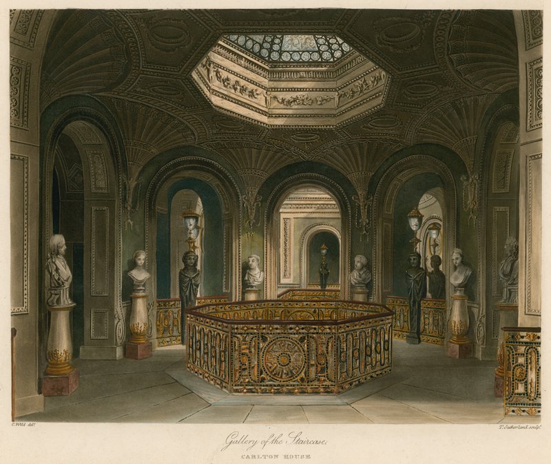 Galerie schodiště, Carlton House, Londýn od Charles Wild